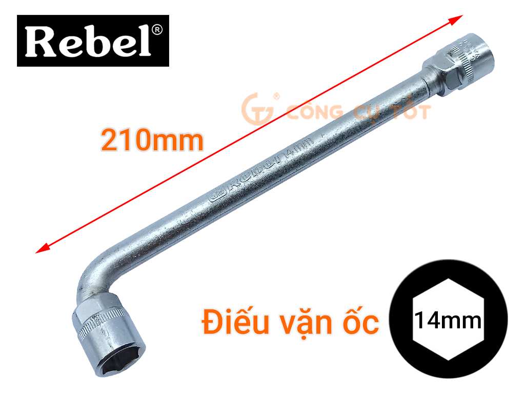 Ống điếu vặn ốc Rebel phi 14mm dài 210mm