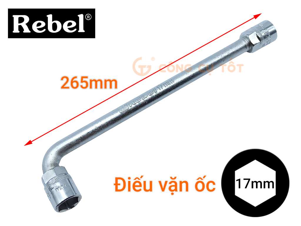 Ống điếu vặn ốc Rebel phi 17mm dài 265mm