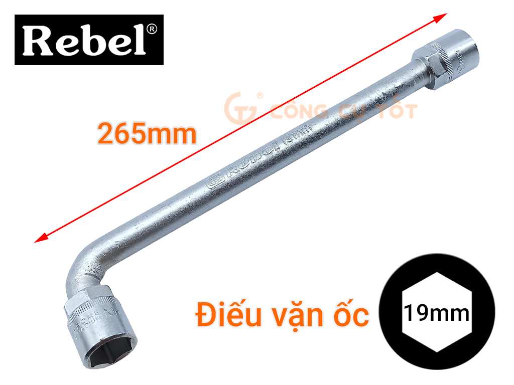 Ống điếu vặn ốc Rebel phi 19mm dài 265mm