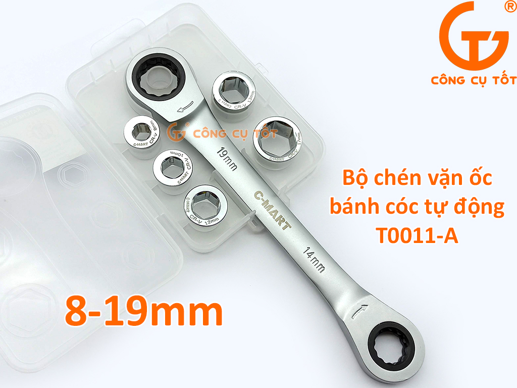 Bộ chén vặn ốc tự động 8-19mm CMART T0011-A