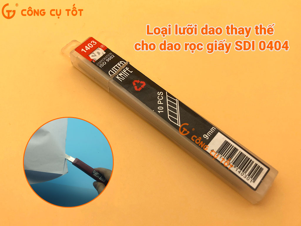 Loại lưỡi dao thay thế cho dao rọc giấy SDI khổ rộng 9mm