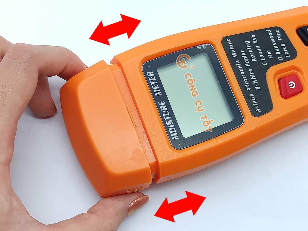 Máy đo độ ẩm của gỗ độ chính xác 0.5% kèm pin màu cam