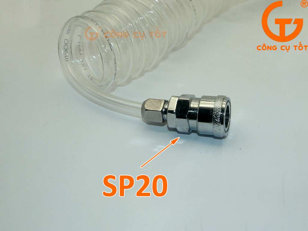 Đầu SP20 dây hơi khí nén nhựa PU dài 6 mét