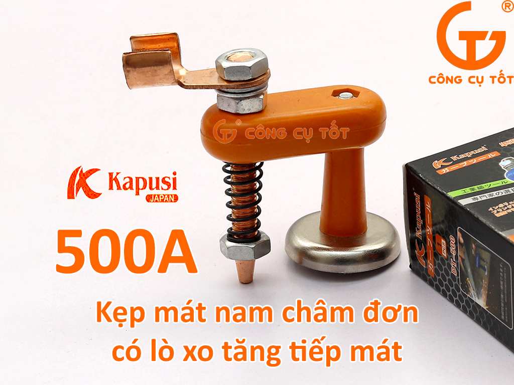 Kẹp mát nam châm đơn 500A tiếp xúc lò xo Kapusi DT-500
