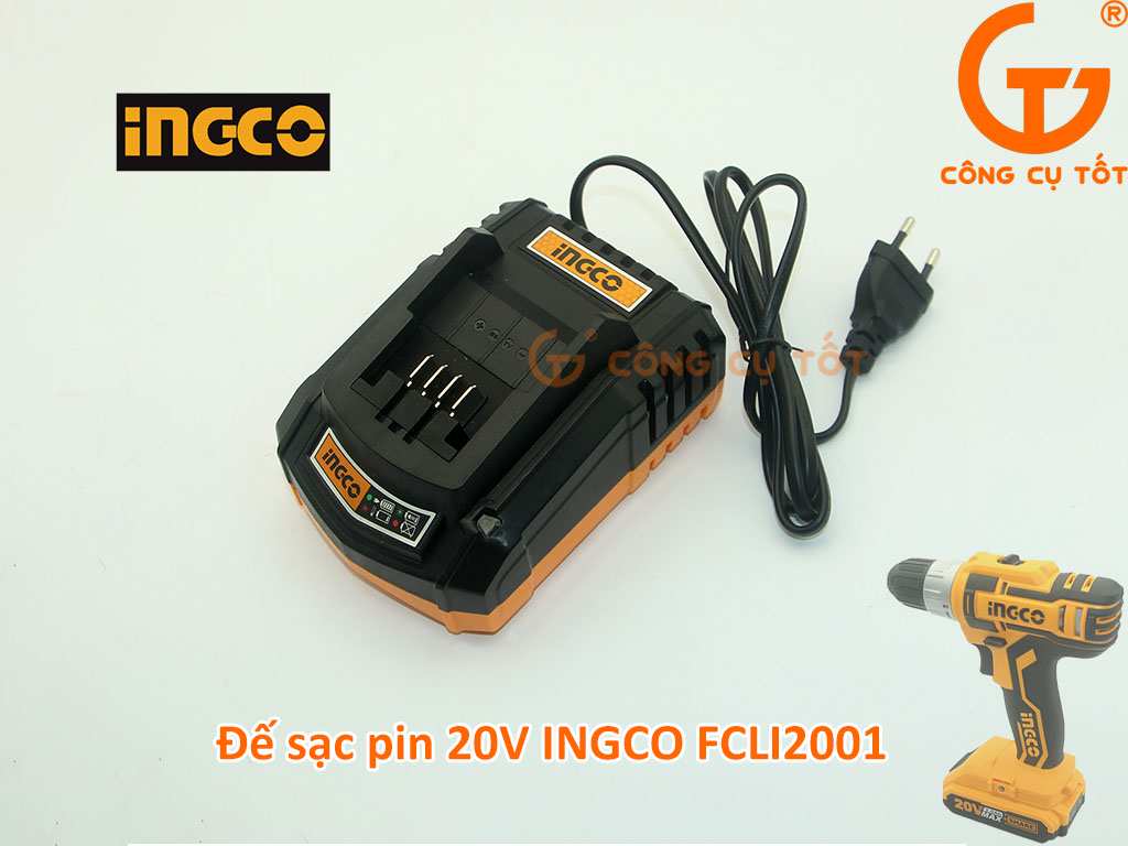 Đế sạc pin 20V INGCO FCLI2001
