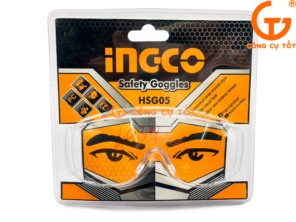 Kính mắt bảo hộ chống tia UV, chống va đập HSG05 cho thợ xây dựng, thợ mộc, người đi du lịch, ...