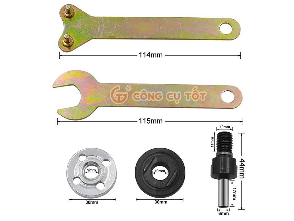 5 phụ kiện lắp đĩa cắt mài cho máy khoan chuôi tròn Ø6mm