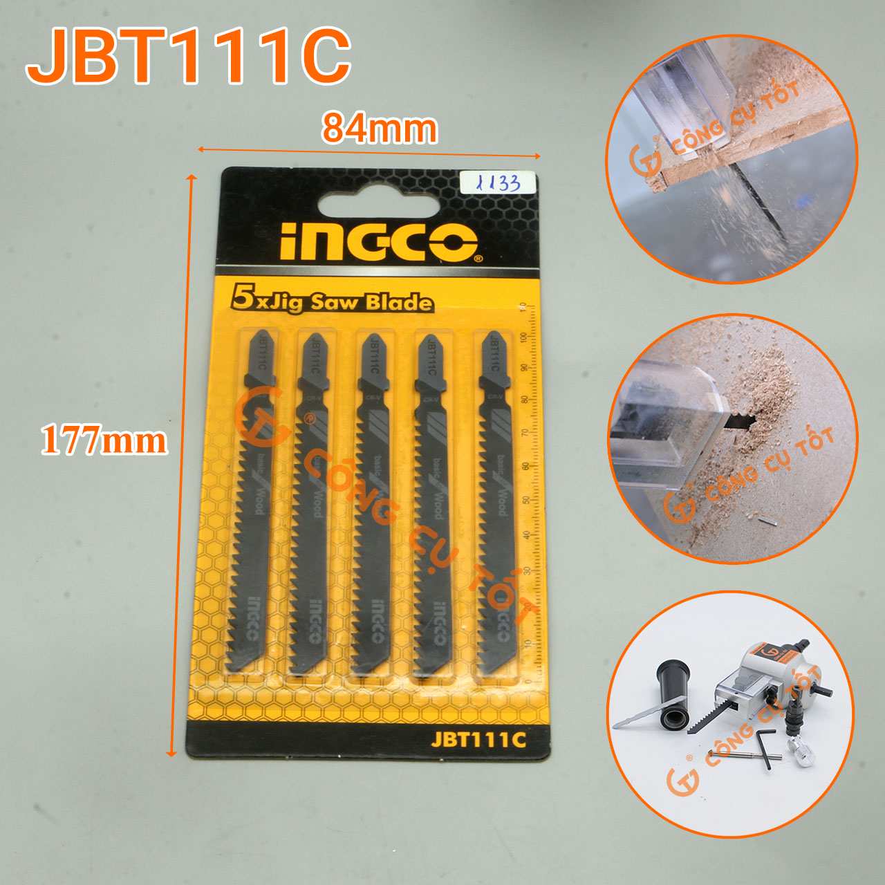 Lưỡi cưa lọng gỗ Ingco JBT111C được đóng trong vỉ nhựa