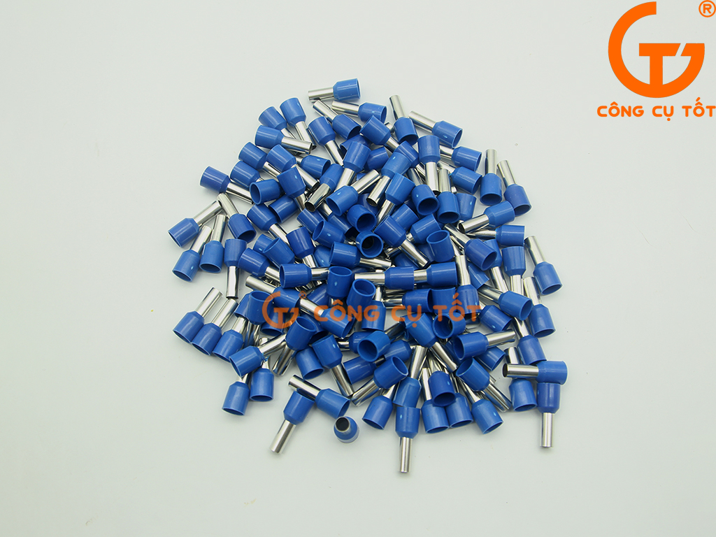 100 đầu pin rỗng E1012 bọc nhựa xanh
