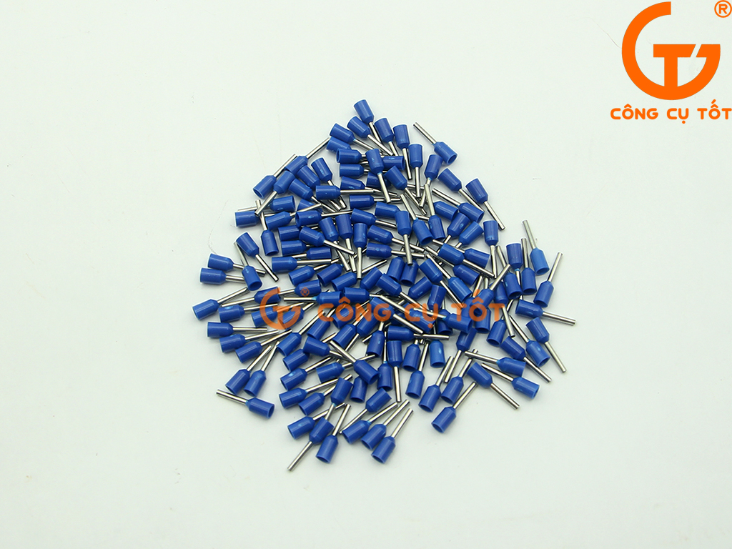 100 đầu pin rỗng E0508 bọc nhựa xanh