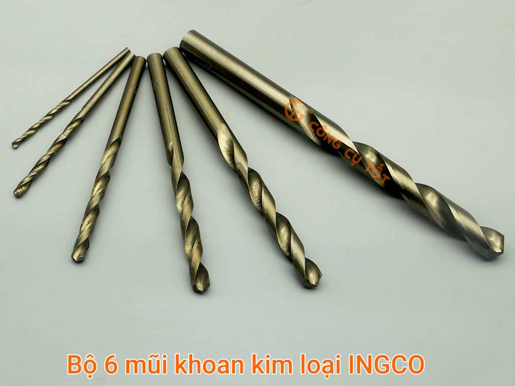 Bộ 6 mũi khoan kim loại INGCO làm bằng thép gió siêu cứng