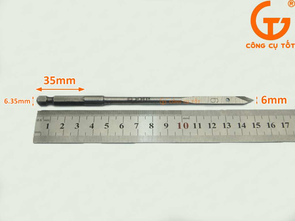 Kích thước mũi khoan đuôi cá 6mm DBW2210601 INGCO dài 152mm