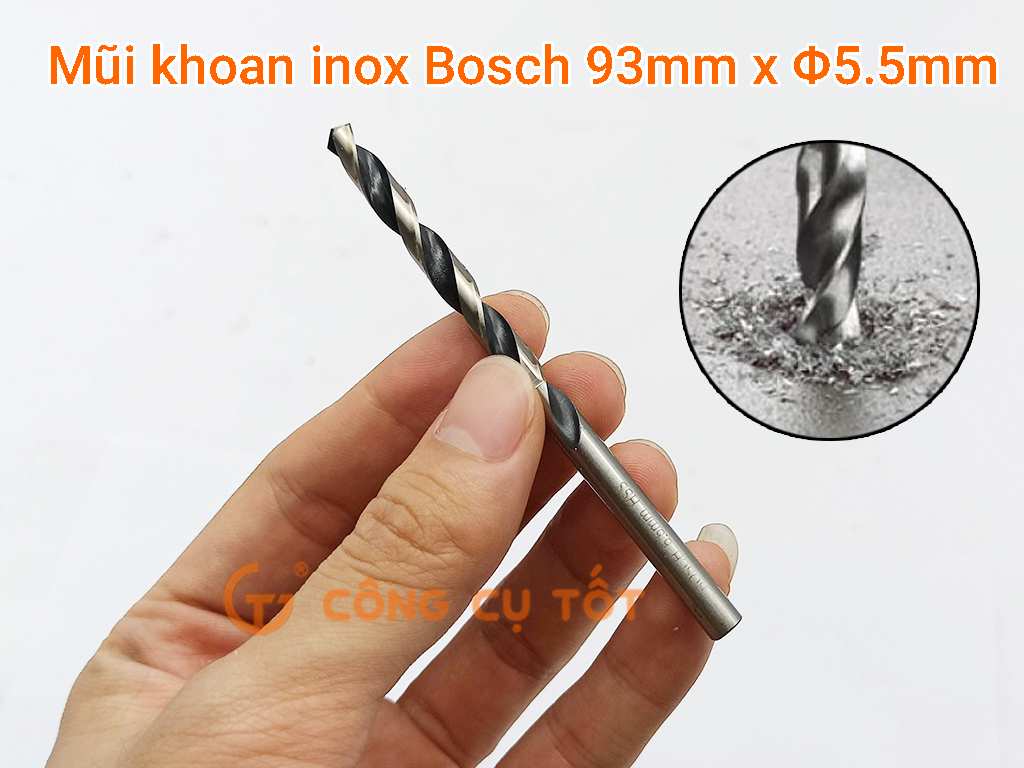 Mũi khoan inox Bosch 93mm x Φ5.5mm