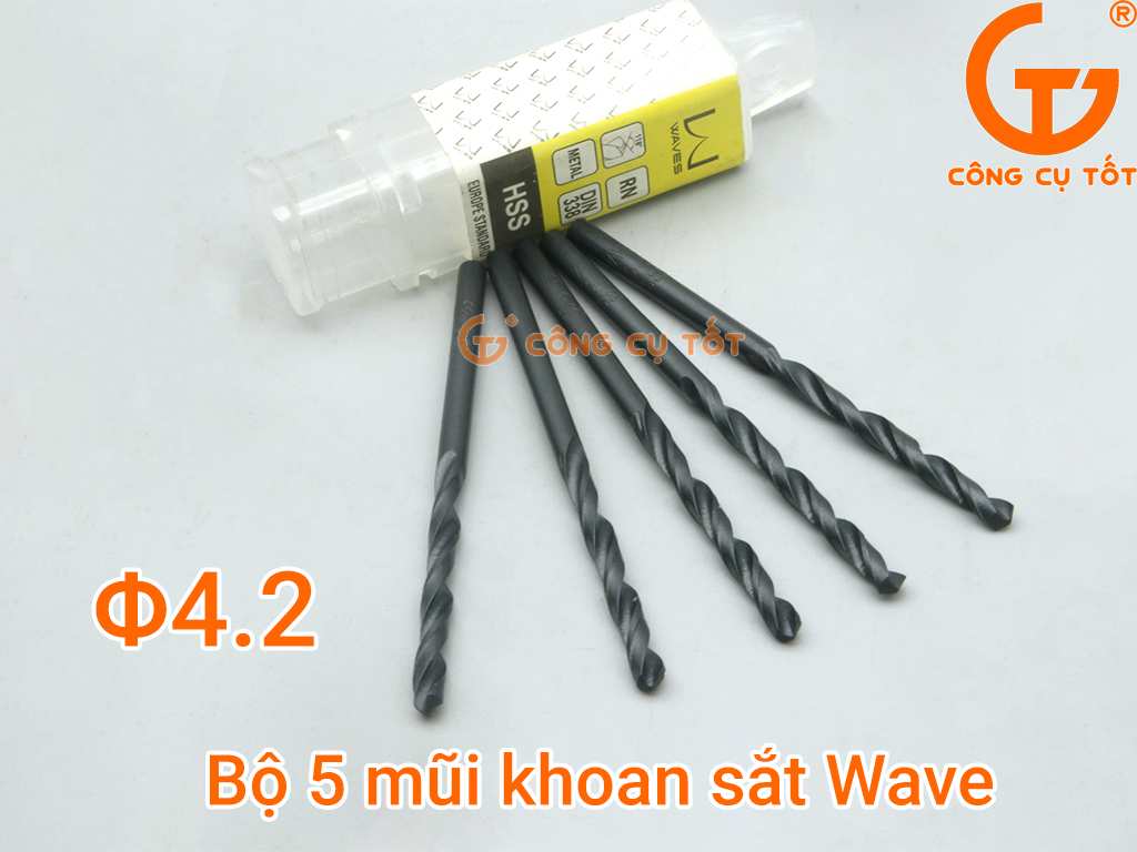 5 MŨI KHOAN SẮT HSS 4.0MM WAVES W200-040 sản xuất theo tiêu chuẩn Đức DIN 338
