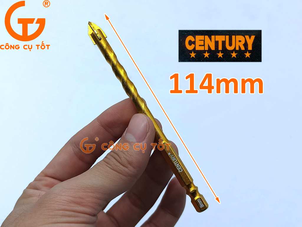 Kích thước mũi khoan đa năng 4 cạnh 8mm Century YG6 siêu cứng.