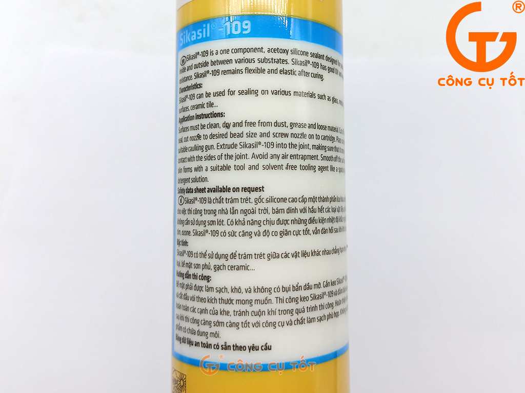 Thông tin keo silicone gốc axit SIKASIL 109 ống 300ml màu trong.