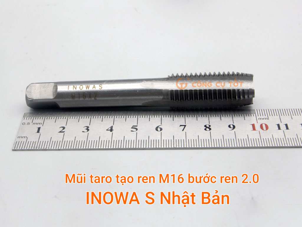 Kích thước của mũi taro M16x2.0 INOWA S Nhật Bản