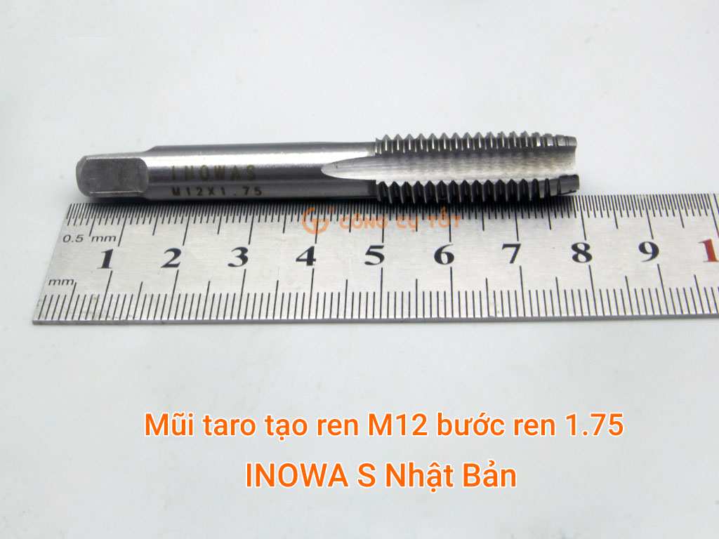 Kích thước của mũi taro M12x1.75 INOWA S Nhật Bản