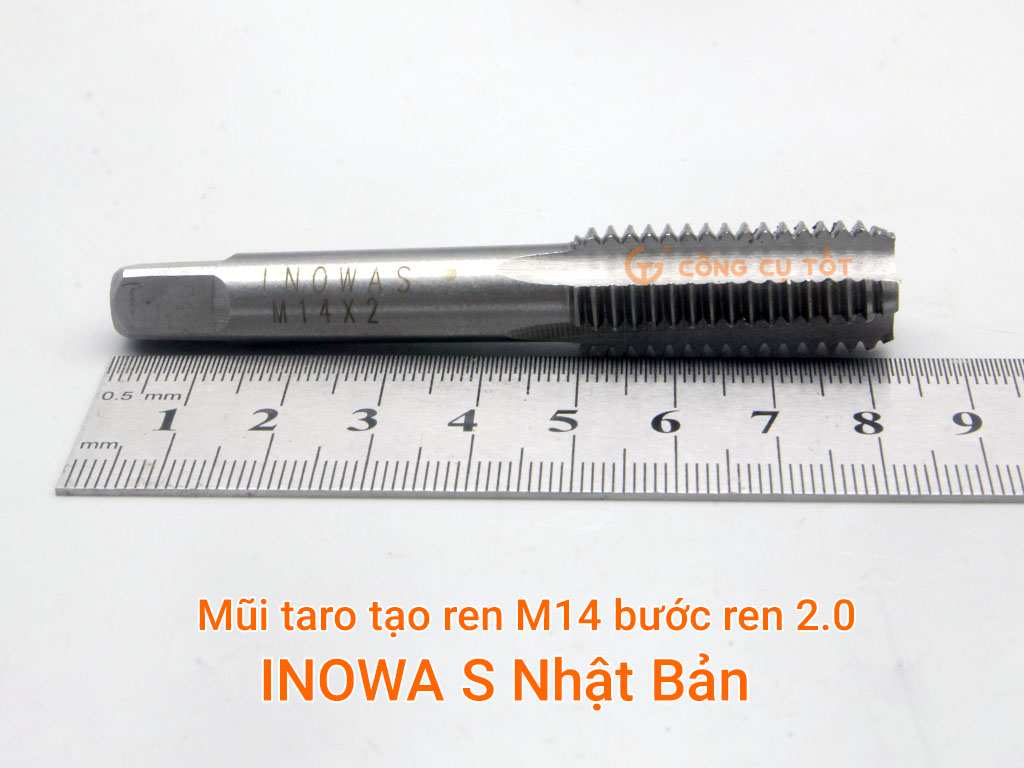 Kích thước của mũi taro M14x2.0 INOWA S Nhật Bản