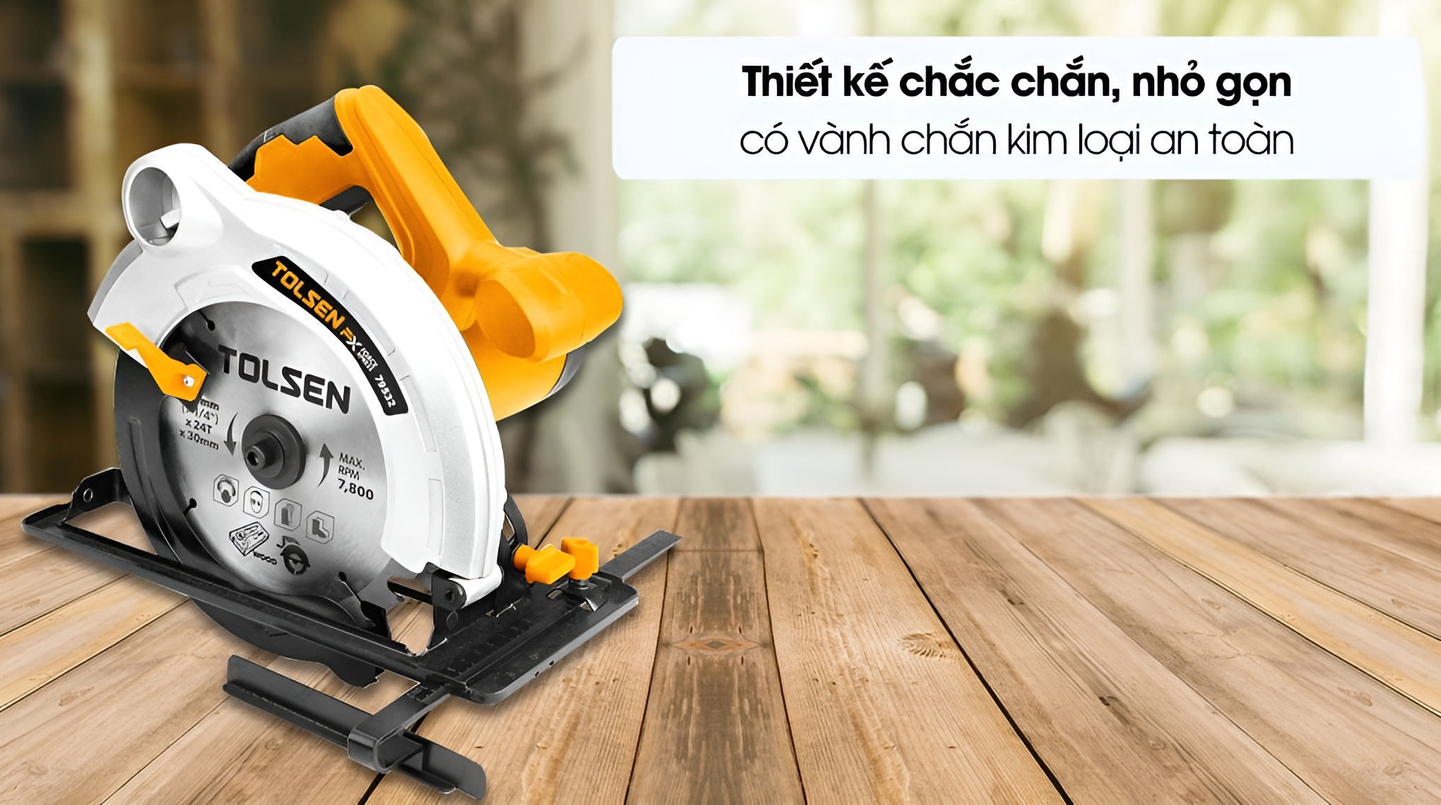 Hình ảnh 2 của mặt hàng Máy cắt gỗ 185mm 1300w TOLSEN 79532-BS