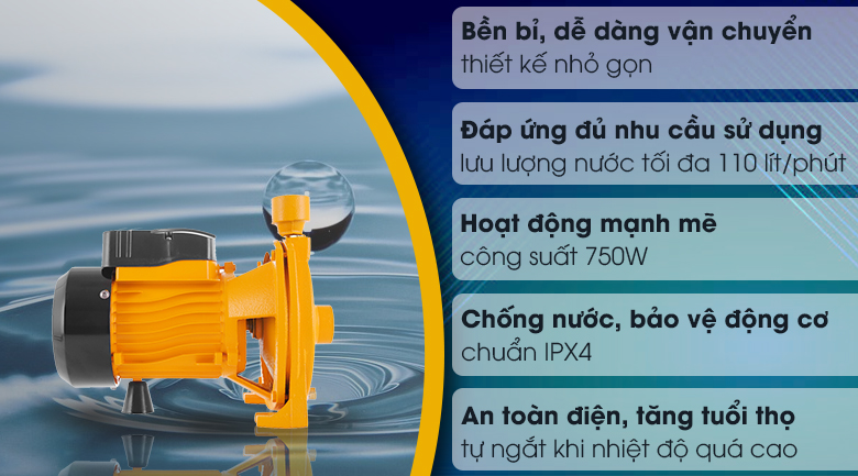 Hình ảnh 7 của mặt hàng Máy bơm ly tâm 1hp TOLSEN 79975