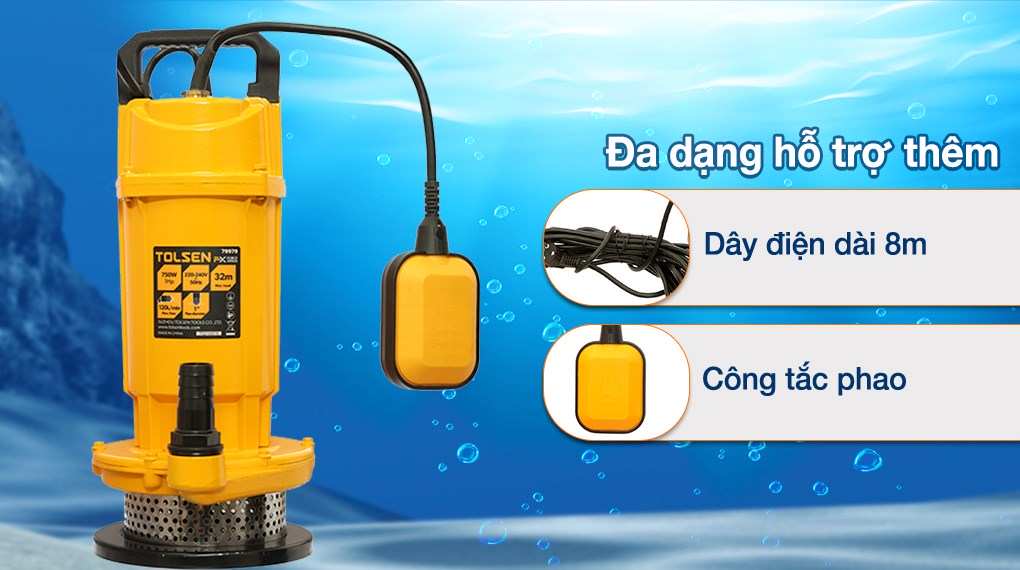 Hình ảnh 6 của mặt hàng Máy bơm chìm 370W (0.5Hp) TOLSEN 79978