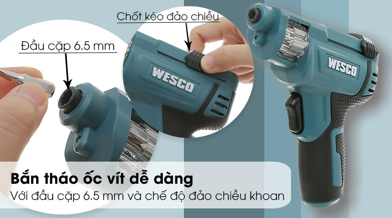 Hình ảnh 11 của mặt hàng MÁY MỞ VÍT 1/4'' 3.6V WESCO