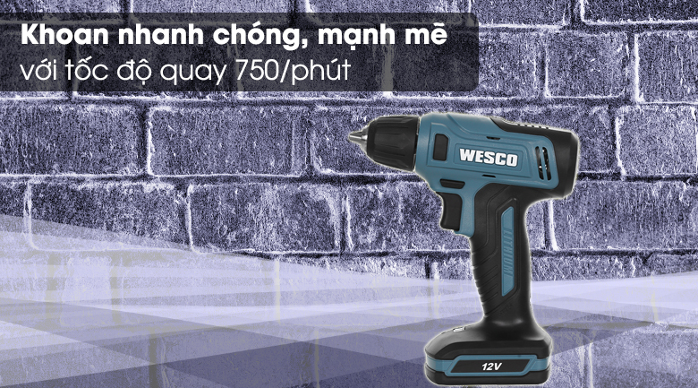 Hình ảnh 12 của mặt hàng BỘ MÁY KHOAN PIN 12V WESCO