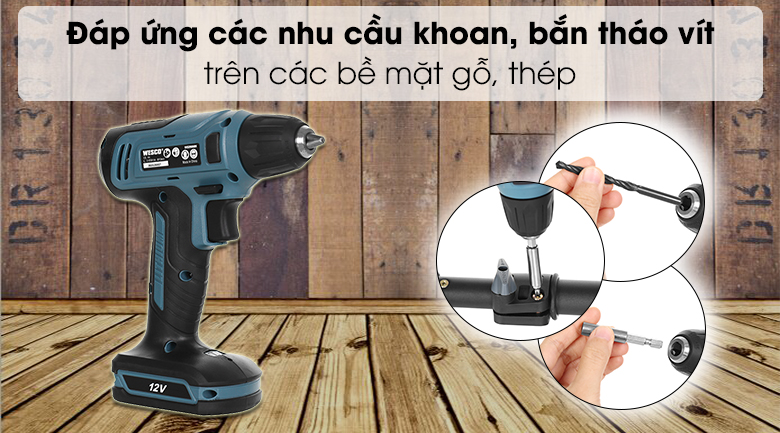 Hình ảnh 11 của mặt hàng BỘ MÁY KHOAN PIN 12V WESCO