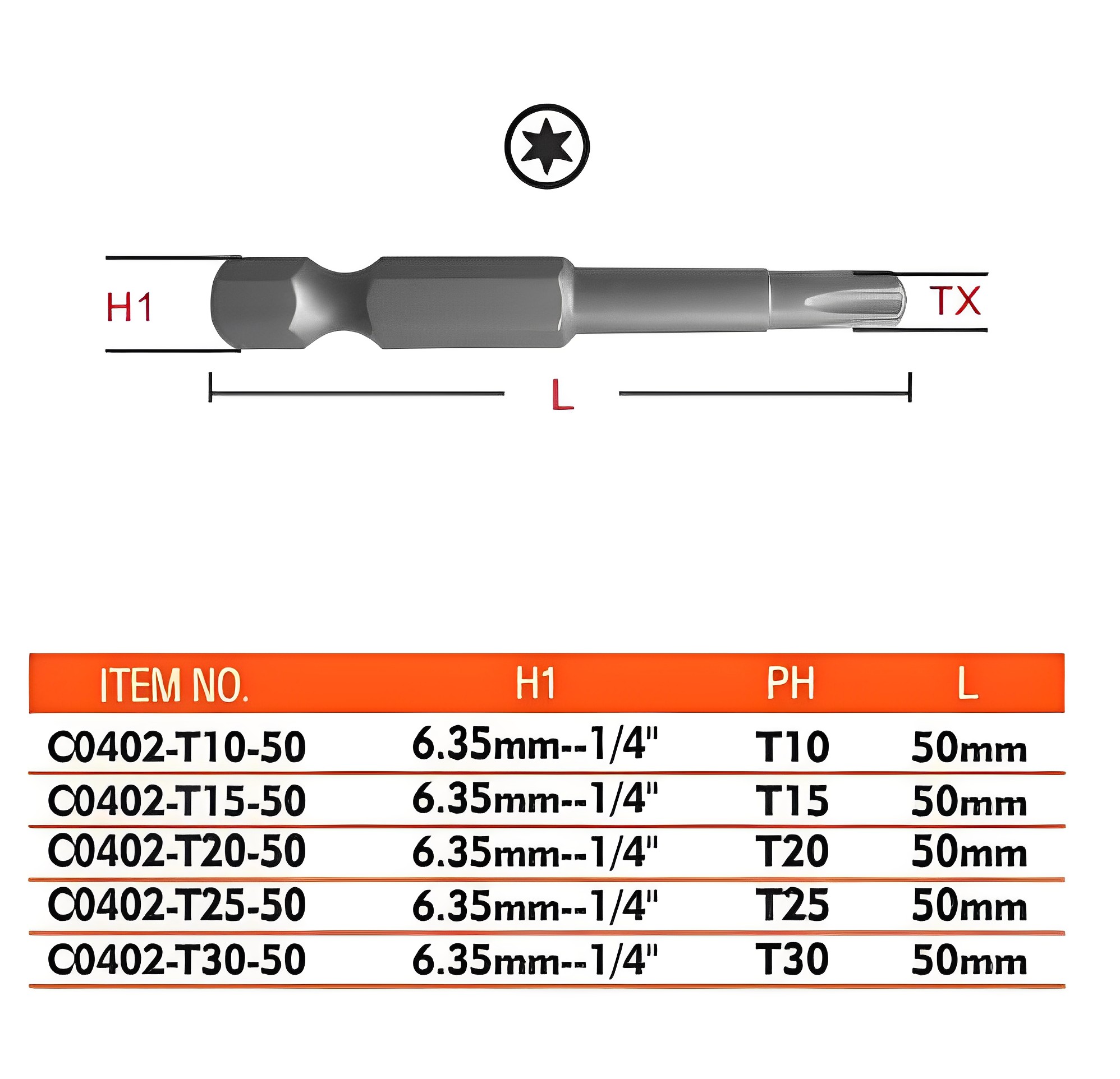 Hình ảnh 2 của mặt hàng Đầu vít sao T25