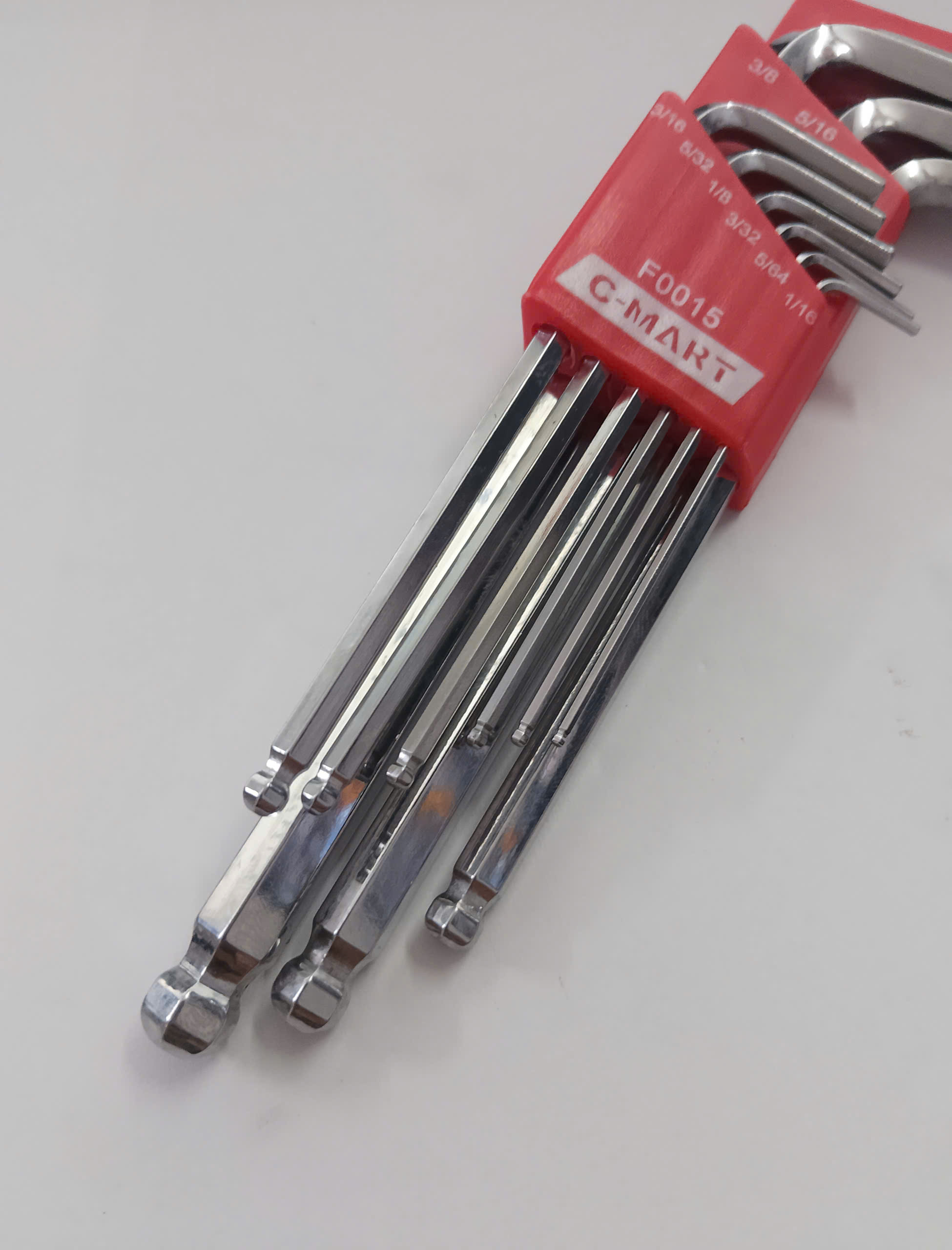 Hình ảnh 6 của mặt hàng Bộ lục giác đầu bi 9 cây hệ inch C-Mart F0015-1