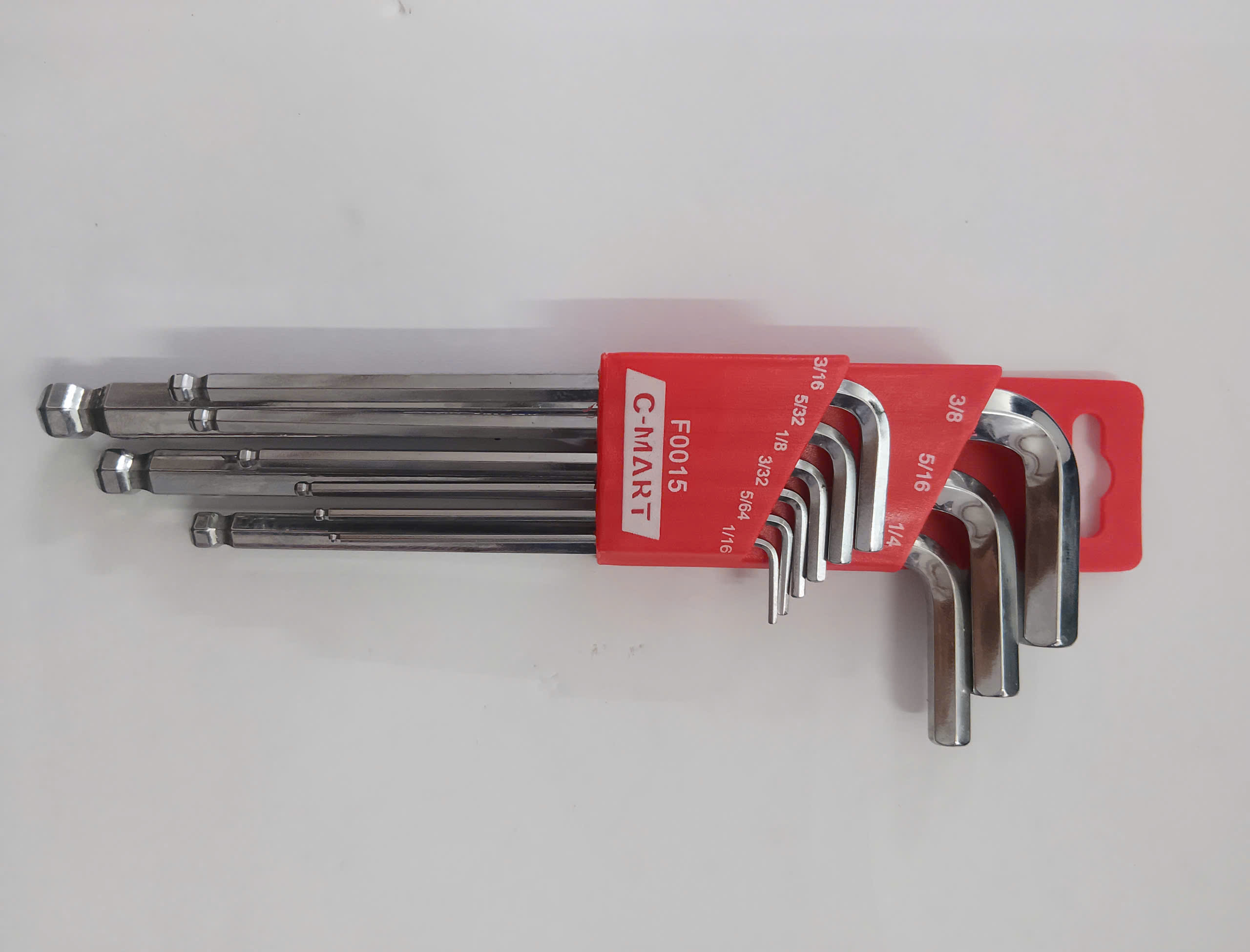 Hình ảnh 9 của mặt hàng Bộ lục giác đầu bi 9 cây hệ inch C-Mart F0015-1