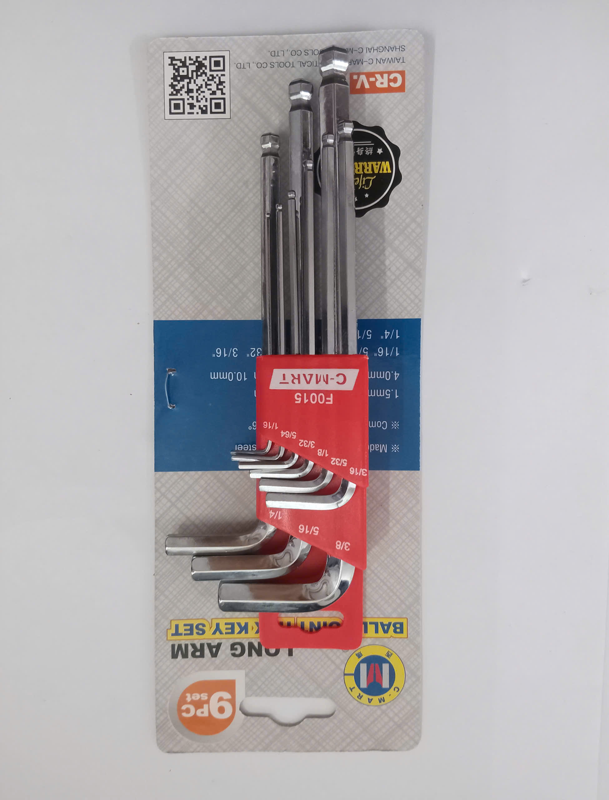 Hình ảnh 12 của mặt hàng Bộ lục giác đầu bi 9 cây hệ inch C-Mart F0015-1