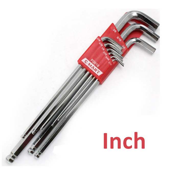 Hình ảnh 1 của mặt hàng Bộ lục giác đầu bi 9 cây hệ inch C-Mart F0016-1