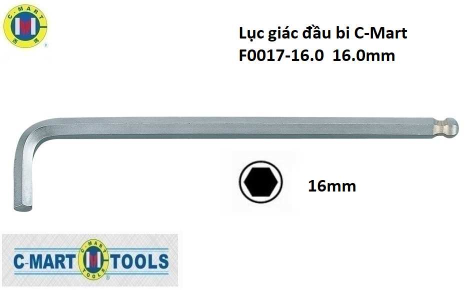 Hình ảnh 2 của mặt hàng Lục giác đầu bi C-Mart F0017-16.0 16.0mm