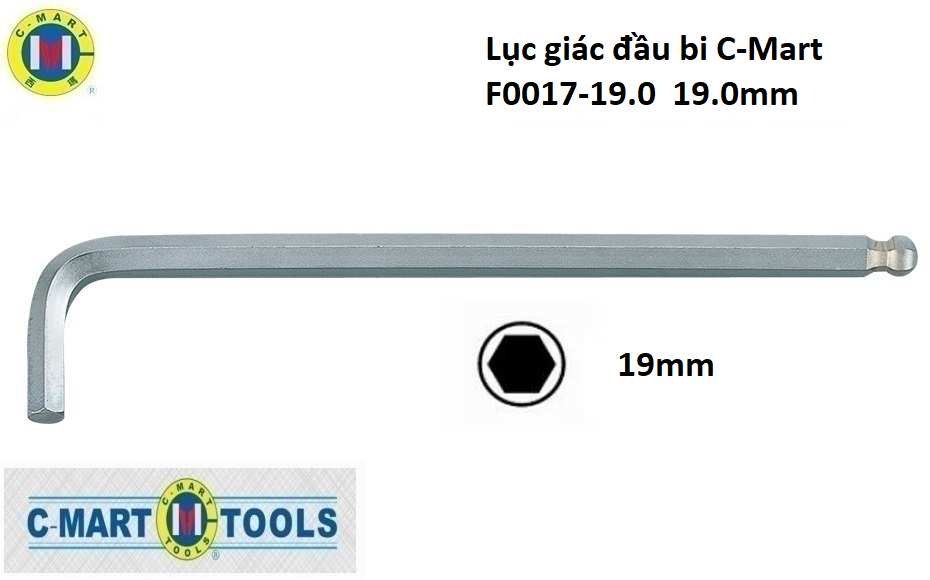 Hình ảnh 3 của mặt hàng Lục giác đầu bi C-Mart F0017-19.0 19.0mm
