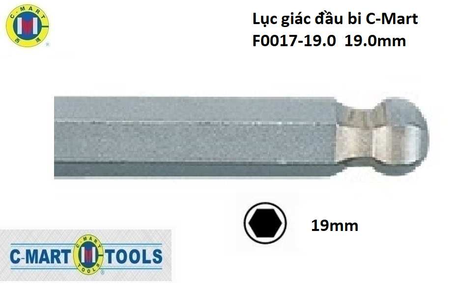 Hình ảnh 2 của mặt hàng Lục giác đầu bi C-Mart F0017-19.0 19.0mm