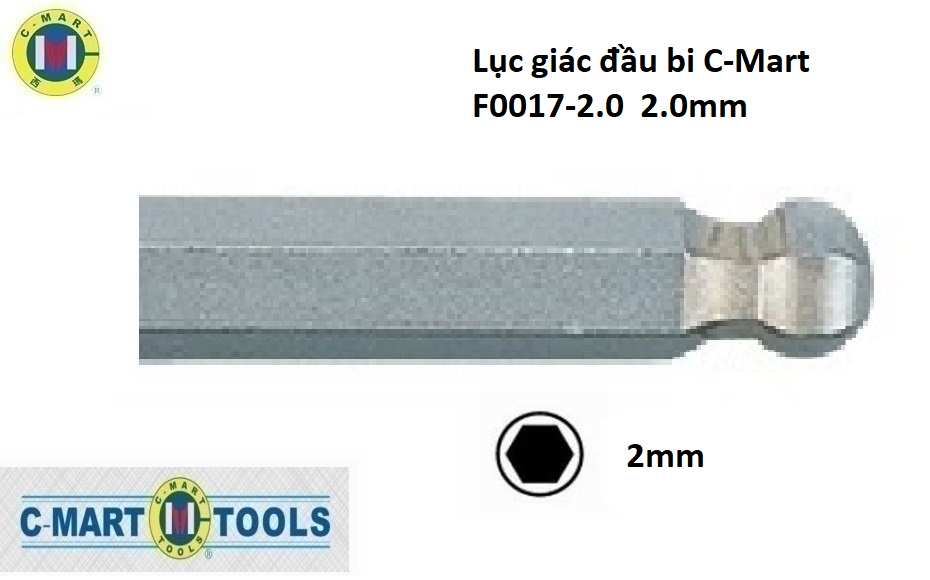 Hình ảnh 2 của mặt hàng Lục giác đầu bi C-Mart F0017-2.0 2.0mm
