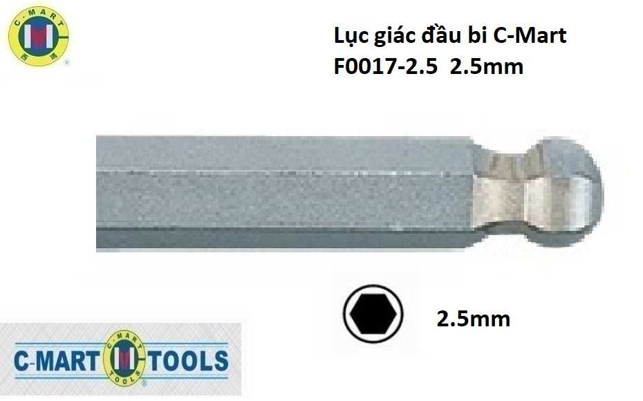 Hình ảnh 1 của mặt hàng Lục giác đầu bi C-Mart F0017-2.5 2.5mm