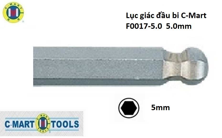 Hình ảnh 2 của mặt hàng Lục giác đầu bi C-Mart F0017-5.0 5.0mm
