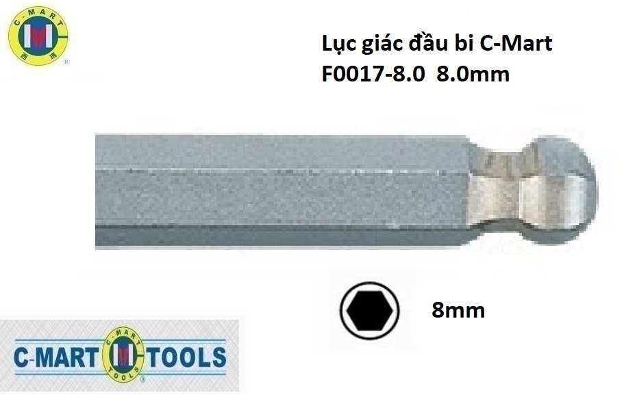 Hình ảnh 2 của mặt hàng Lục giác đầu bi C-Mart F0017-8.0 8.0mm