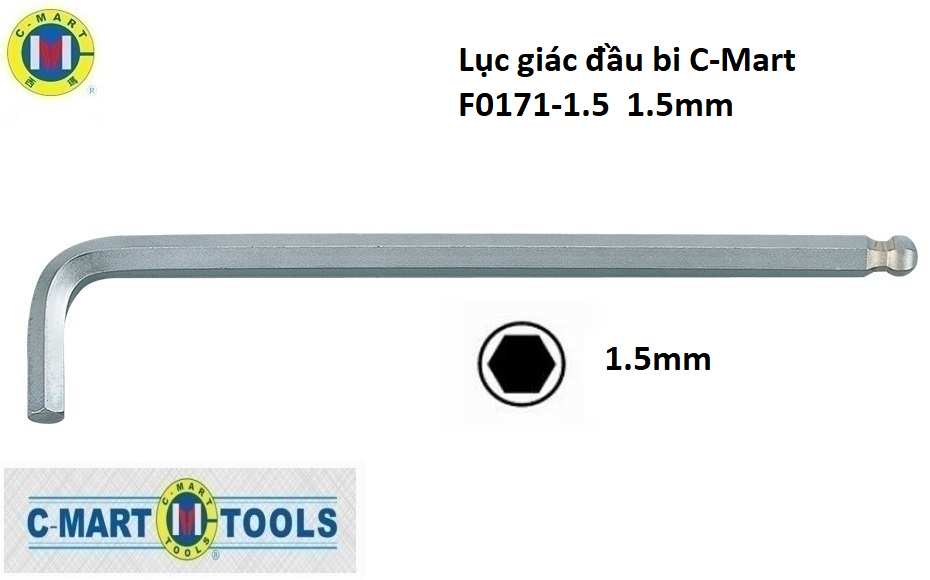 Hình ảnh 2 của mặt hàng Lục giác đầu bi C-Mart F0171-1.5 1.5mm
