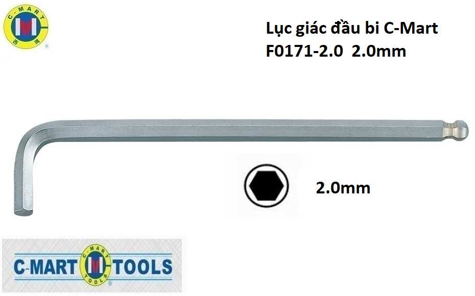 Hình ảnh 3 của mặt hàng Lục giác đầu bi C-Mart F0171-2.0 2.0mm