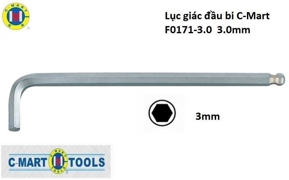 Hình ảnh 3 của mặt hàng Lục giác đầu bi C-Mart F0171-3.0 3.0mm