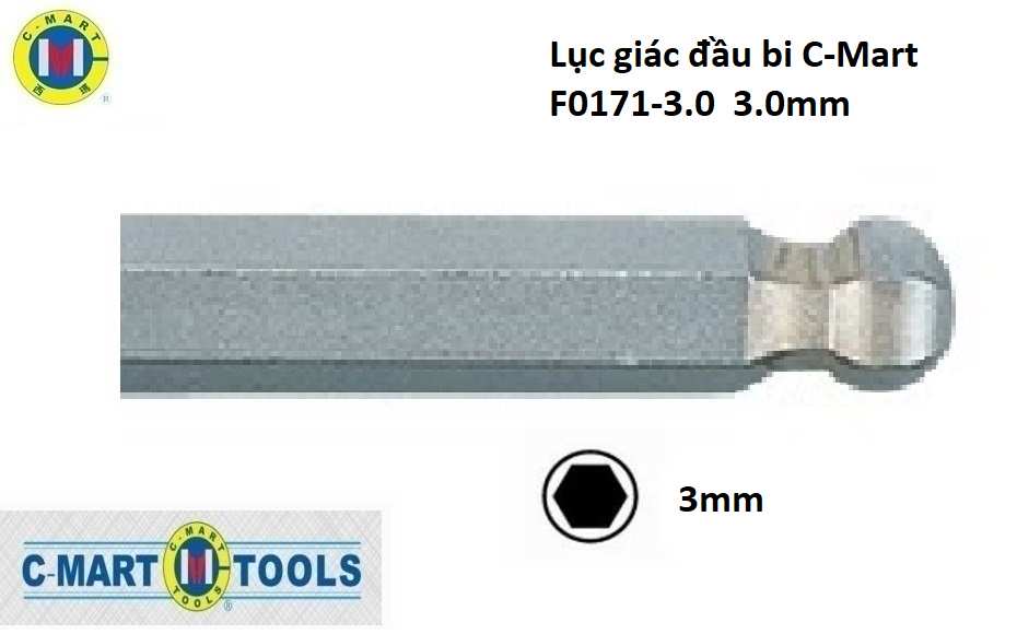 Hình ảnh 2 của mặt hàng Lục giác đầu bi C-Mart F0171-3.0 3.0mm