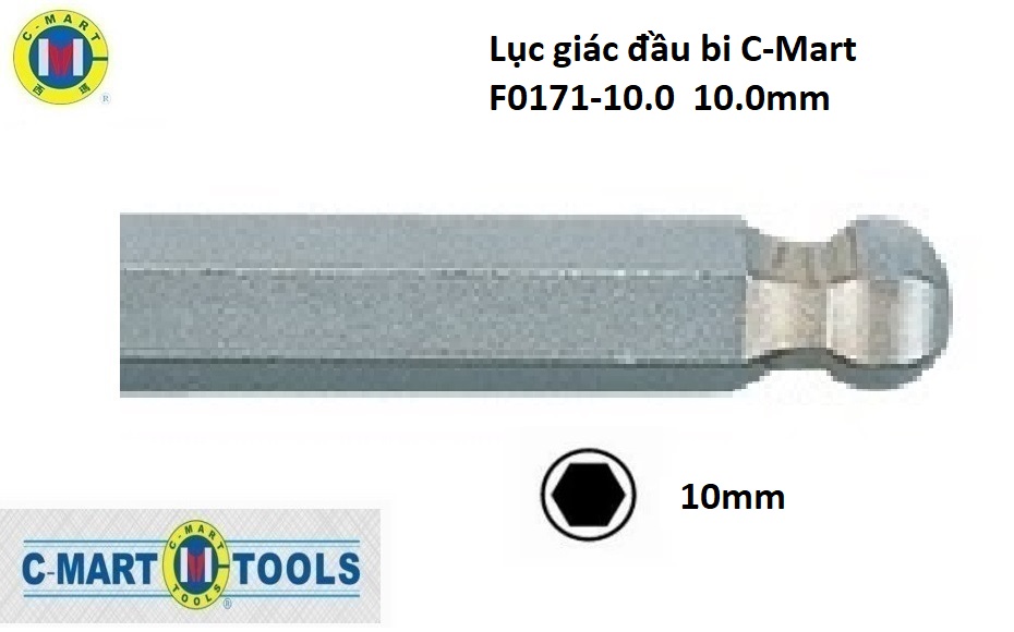 Hình ảnh 3 của mặt hàng Lục giác đầu bi C-Mart F0171-10.0 10.0mm