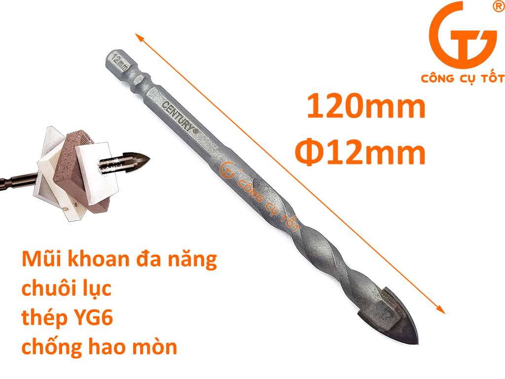 Hình ảnh 1 của mặt hàng Mũi khoan đa năng 2 cạnh 12mm Century