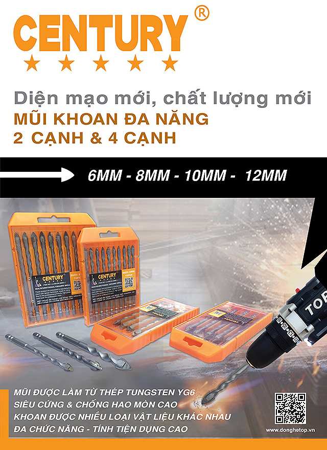 Hình ảnh 2 của mặt hàng Mũi khoan đa năng 2 cạnh 12mm Century