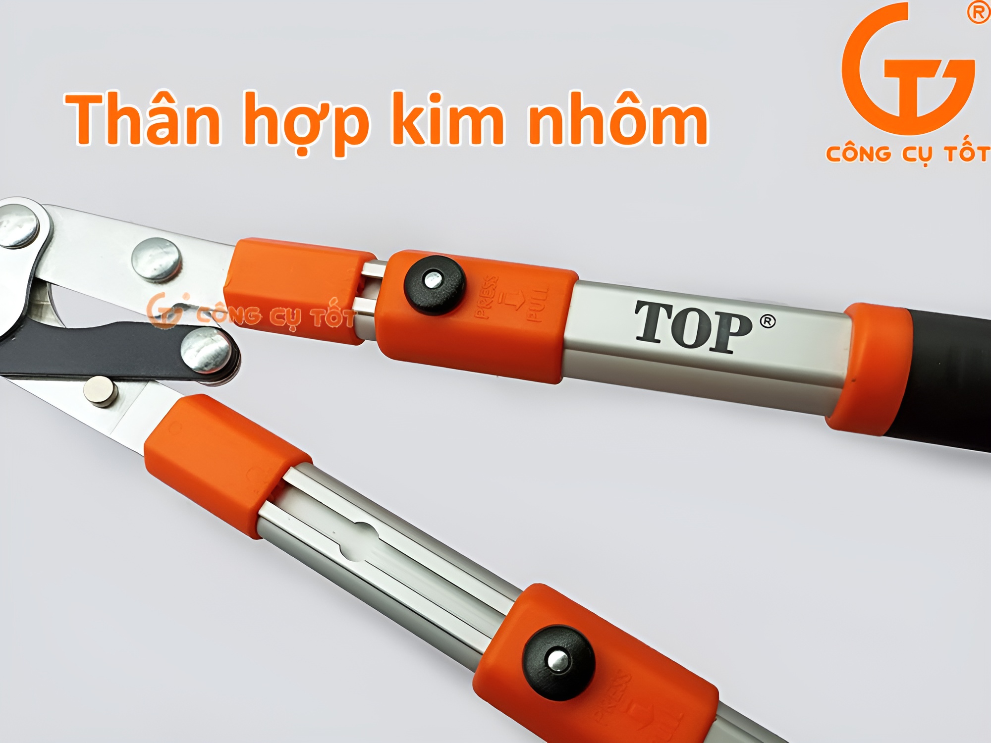 Hình ảnh 17 của mặt hàng Kéo cắt cỏ cao cấp cán cam đen TOP