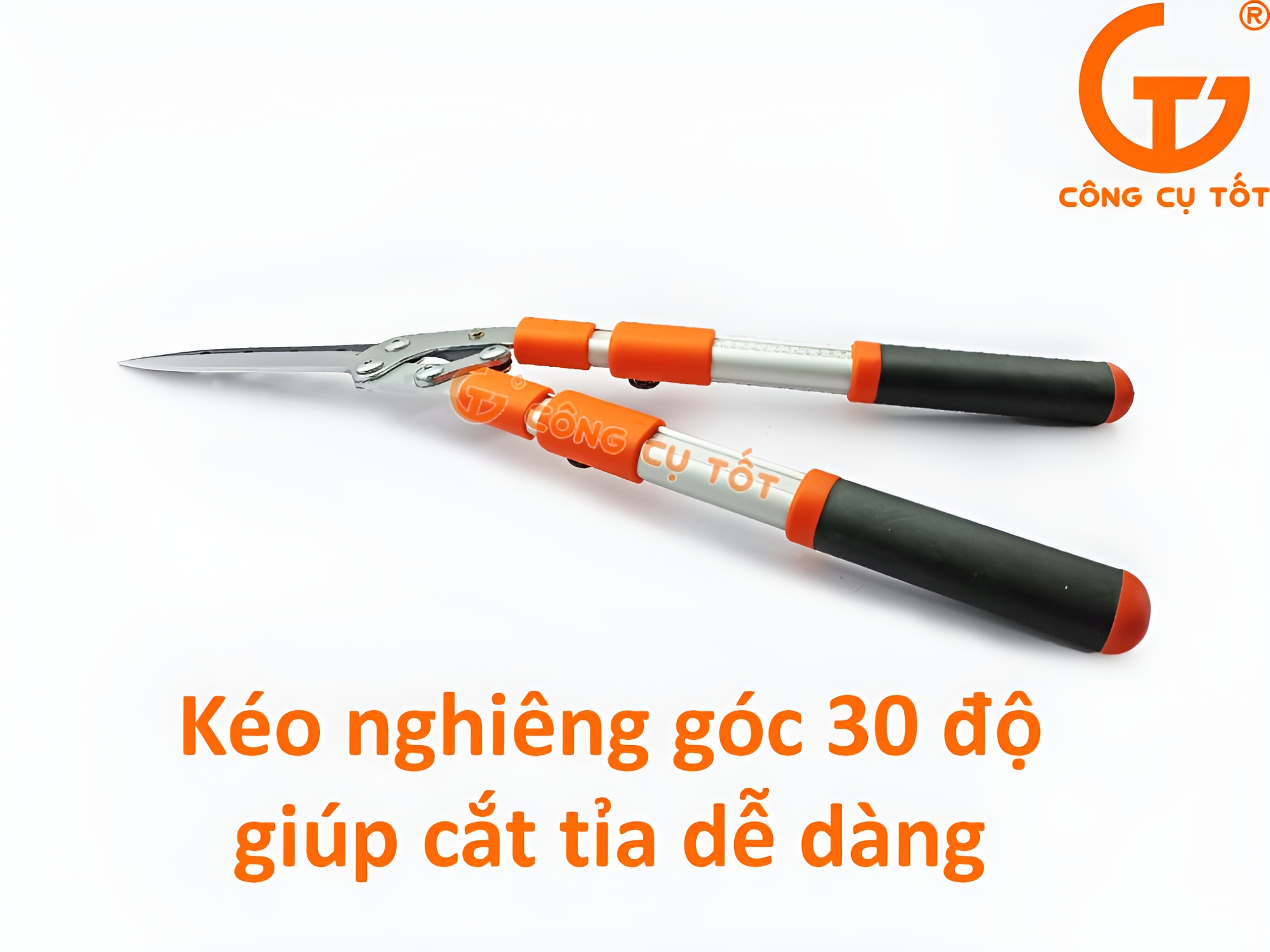 Hình ảnh 9 của mặt hàng Kéo cắt cỏ cao cấp cán cam đen TOP